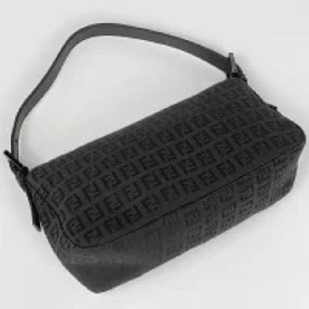 Fendi Bag Canvas Zucchino Bucket Black Hobo Mamma